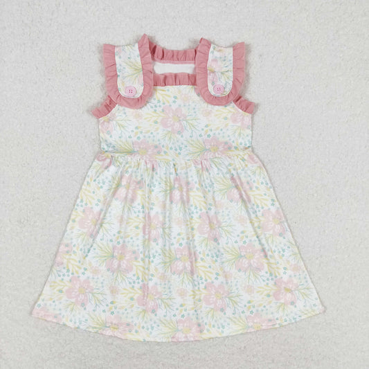 GSD1119  flower short sleeves girl dress  202405 RTS