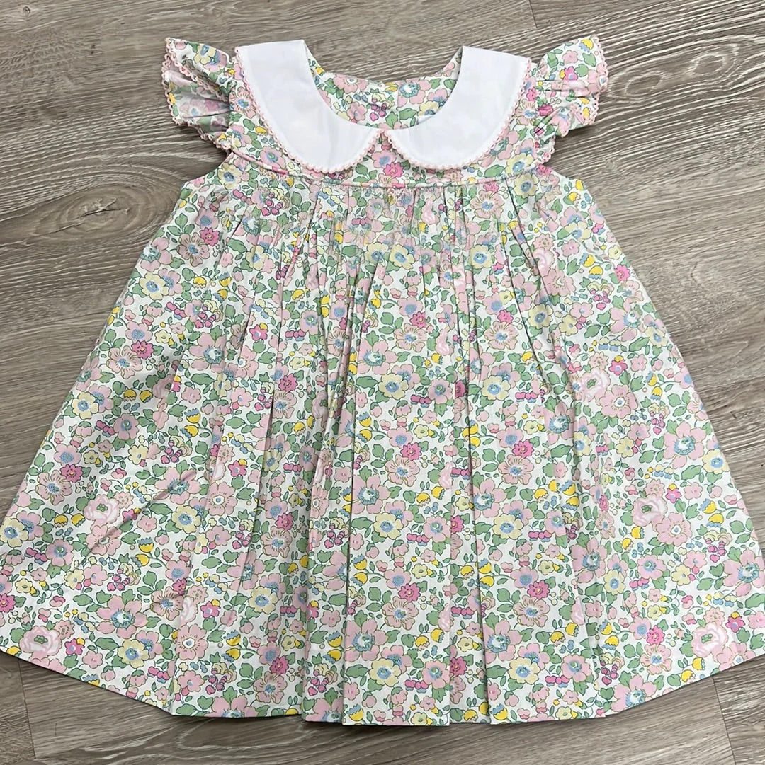 GSD1131 flower short sleeves girl dress preorder 202403