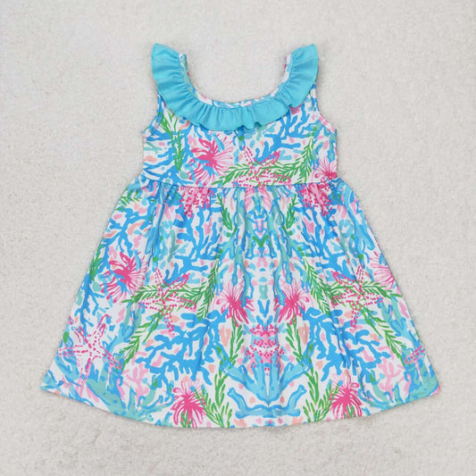 GSD1138 flower short sleeves girl dress 202405 RTS