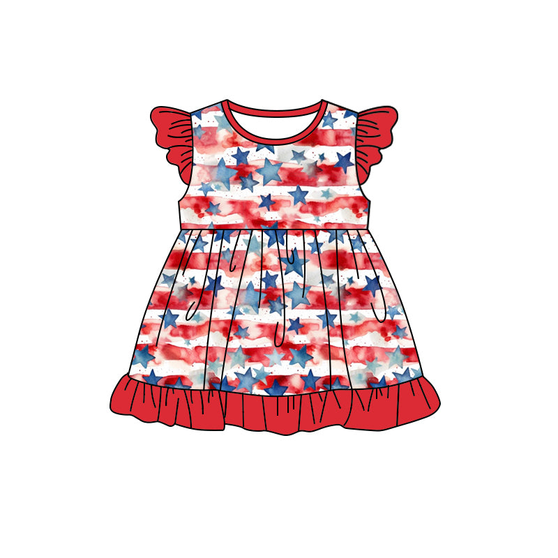 GSD1141 flower short sleeves girl dress preorder 202403