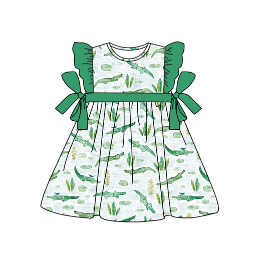 GSD1151 dinosaur short sleeves girl dress preorder 202403