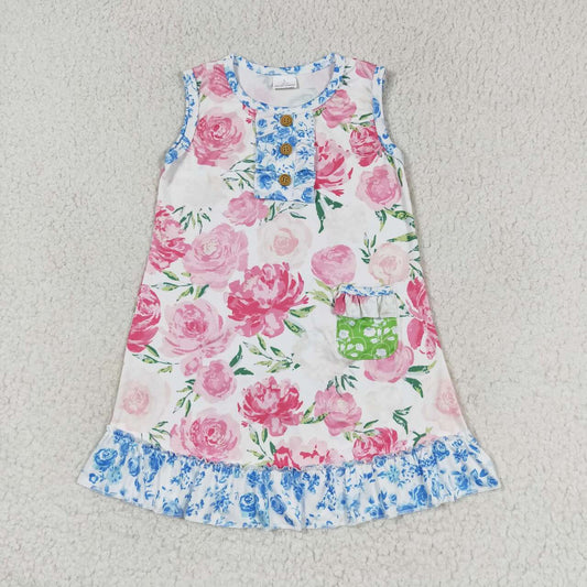 GSD1154 flower short sleeves girl dress RTS 202405