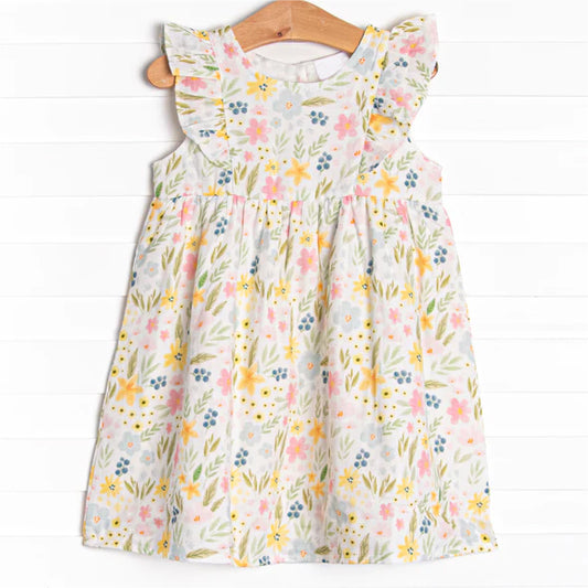 GSD1159 flower short sleeves girl dress preorder 202403