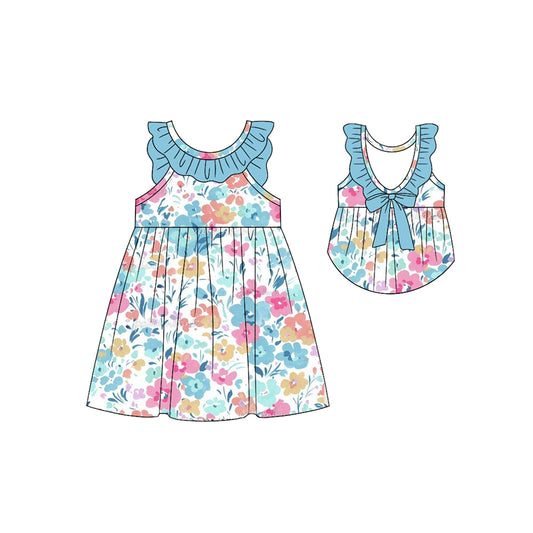 GSD1163 flower short sleeves girl dress preorder 202403