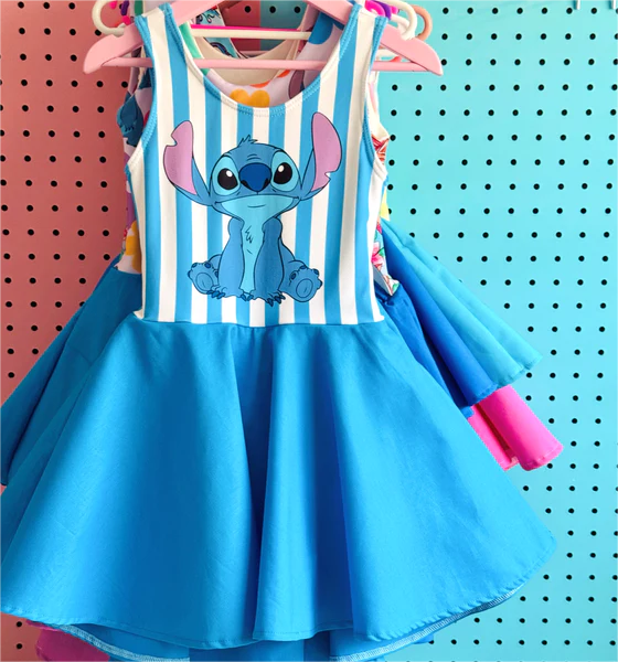 GSD1220 cartoon girl short sleeves girl dress preorder 202403