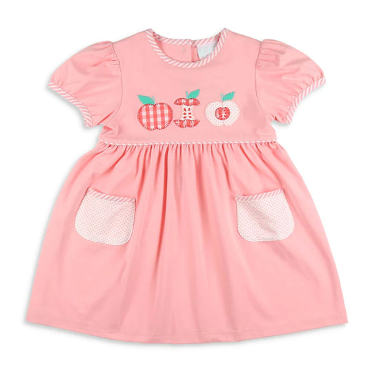 GSD1223 apple back to school  girl dress 20230403 preorder