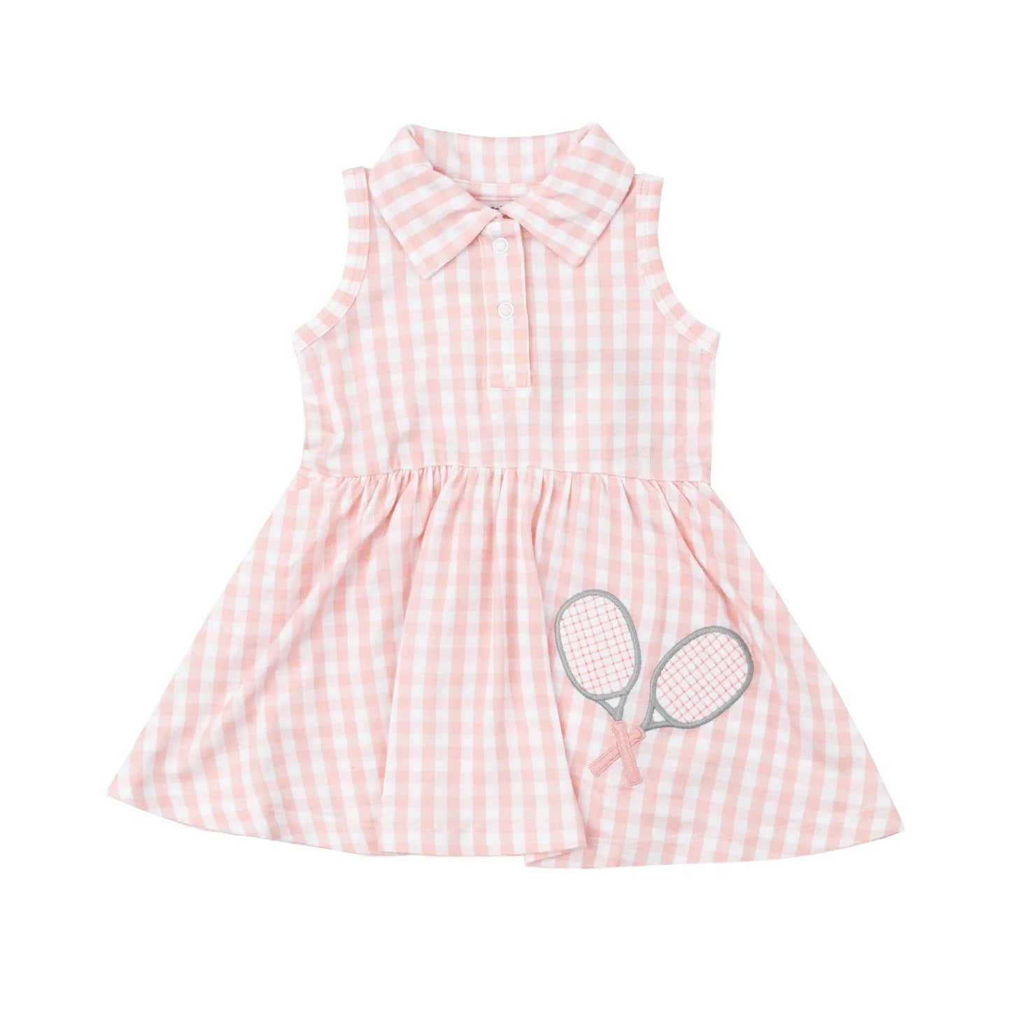 GSD1259 western plaid badmiton baseball girl short sleeves girl dress preorder 202404