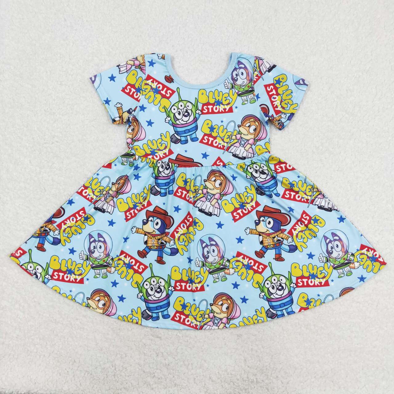 Bamboo bluey Sibling GSD1266 girl short sleeves girl dress  202405 RTS