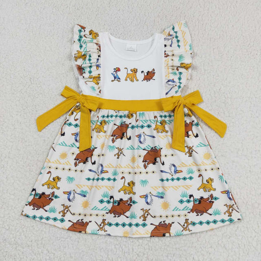 GSD1270 cartoon lion girl short sleeves girl dress RTS 202405