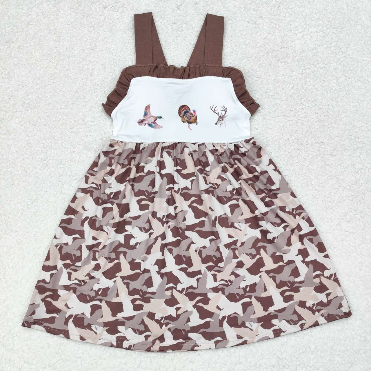 GSD1272 cartoon duck camo girl short sleeves girl dress 202407 RTS