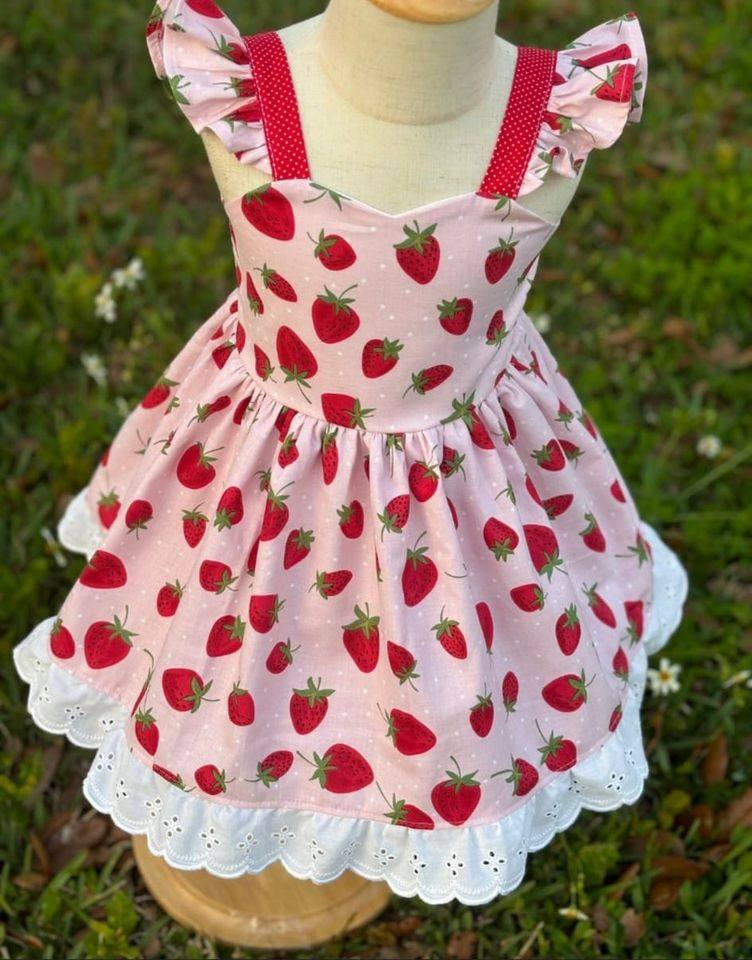 GSD1273 strawberry girl short sleeves girl dress 202405 rts