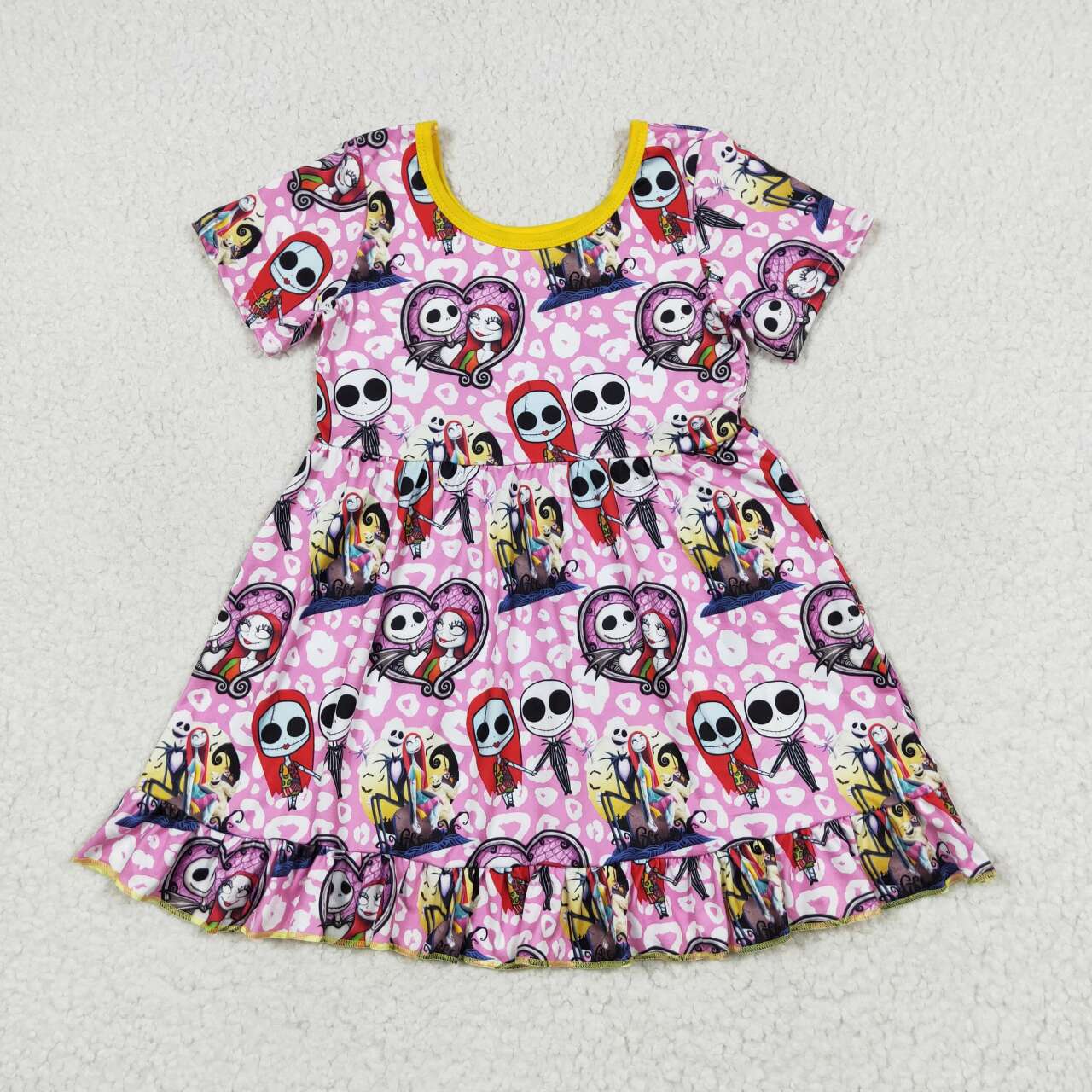 GSD1317 Halloween Christmas night short sleeves girl dress 202405