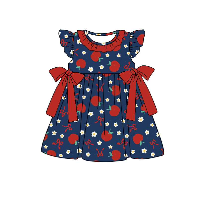 GSD1329 back to school apple girl dress preorder 202405