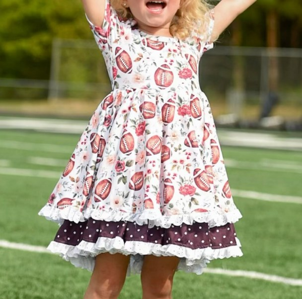 GSD1358 Flower football girl dress preorder 202405