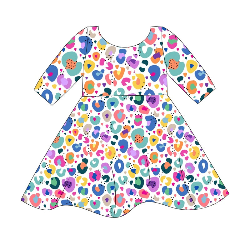 GSD1365 colorful leopard girl dress preorder 202406