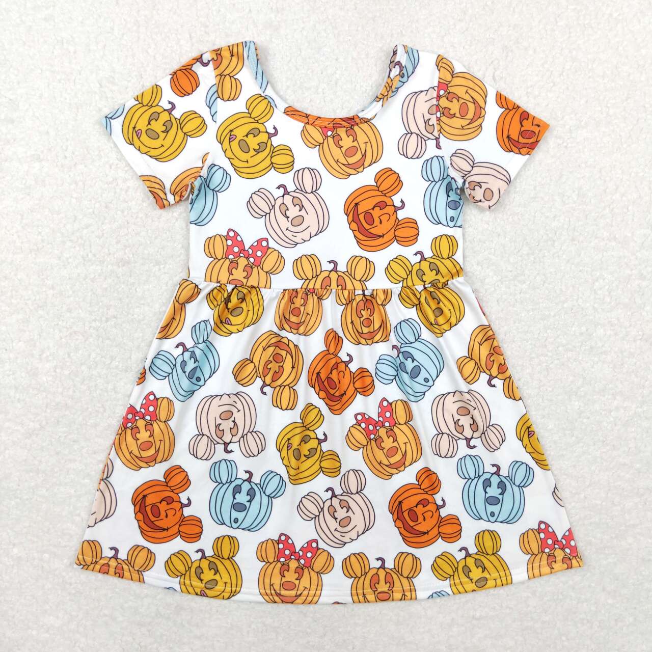 GSD1367 pumpkin bear mouse cartoon girl dress RTS 202407