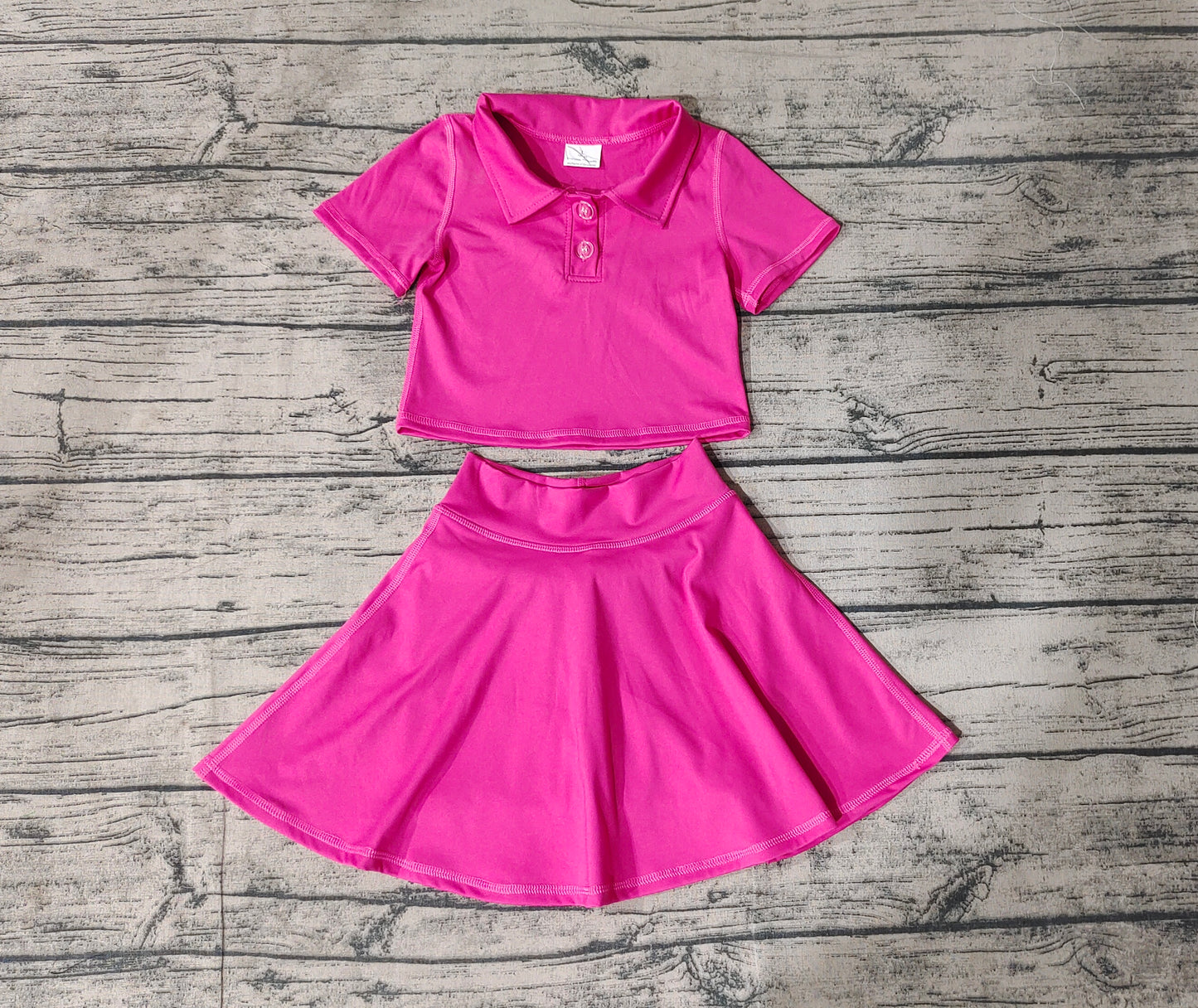 athletic dress skirt solid color yoga cotton sibling pink GSD1391  girl dress 202410 RTS