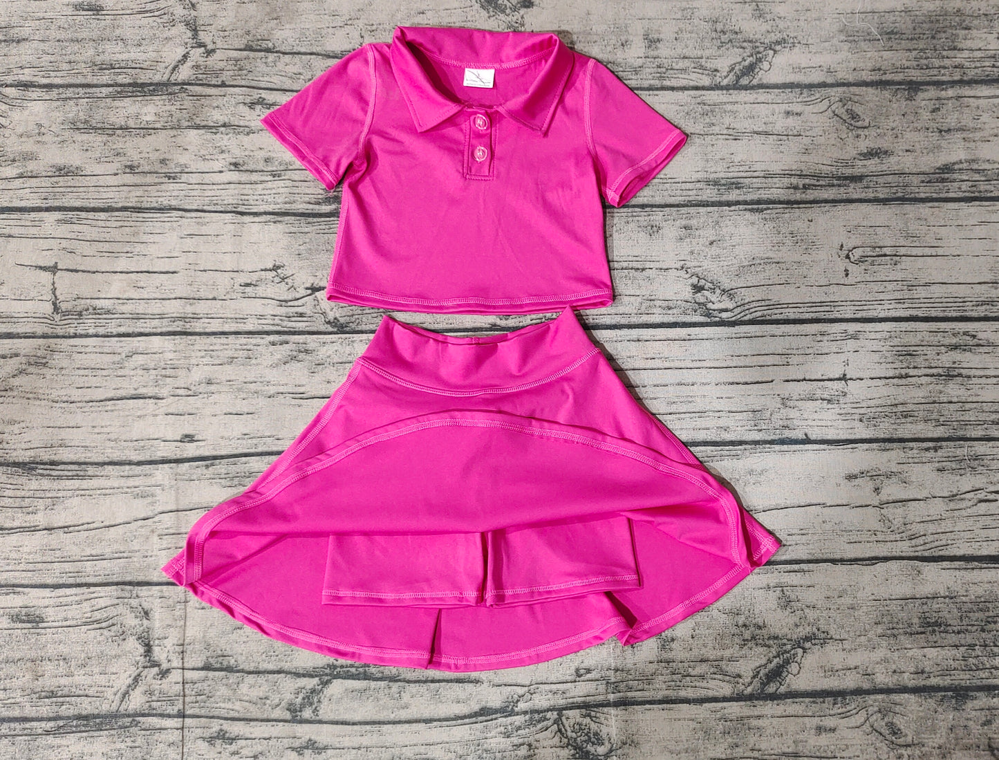 athletic dress skirt solid color yoga cotton sibling pink GSD1391  girl dress 202410 RTS