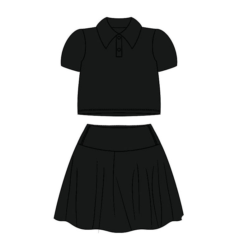 solid color cotton sibling black GSD1397 girl dress preorder 202408