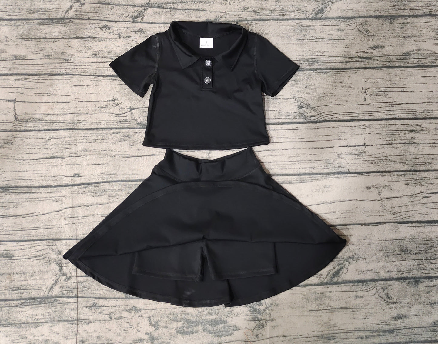 solid color cotton sibling black GSD1397 girl dress preorder 202408