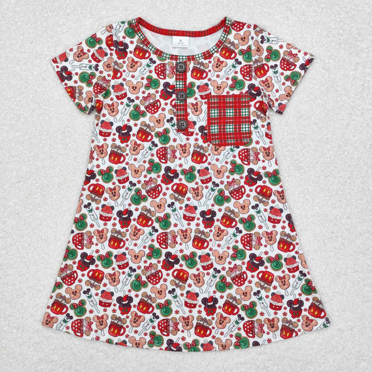 GSD1403 Christmas mouse girl dress  202409 RTS