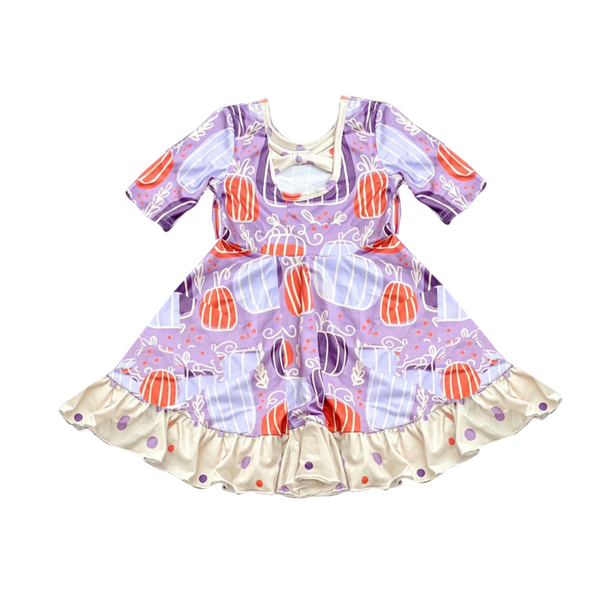 Halloween pumpkin GSD1404 girl dress preorder 202407