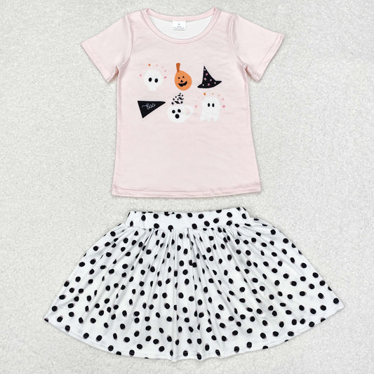 GSD1407组合  Halloween shorts r western short sleeve girl skirt outfit 202409 RTS sibling