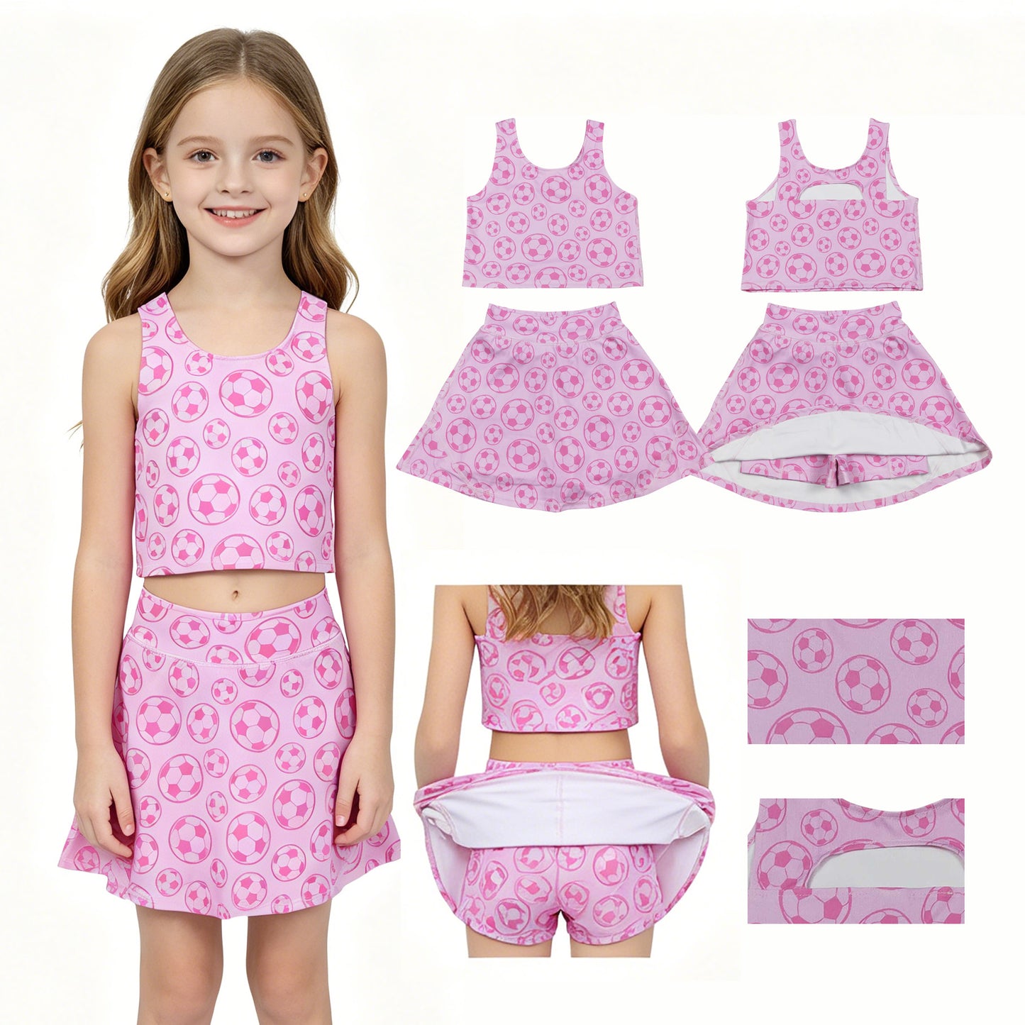 GSD1468 football sports yoga girl skirt shorts summer outfit 202504 RTS