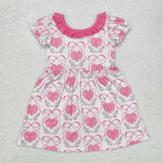 GSD1512 bow love valentine's Day western  girl dress sibling 202412 RTS