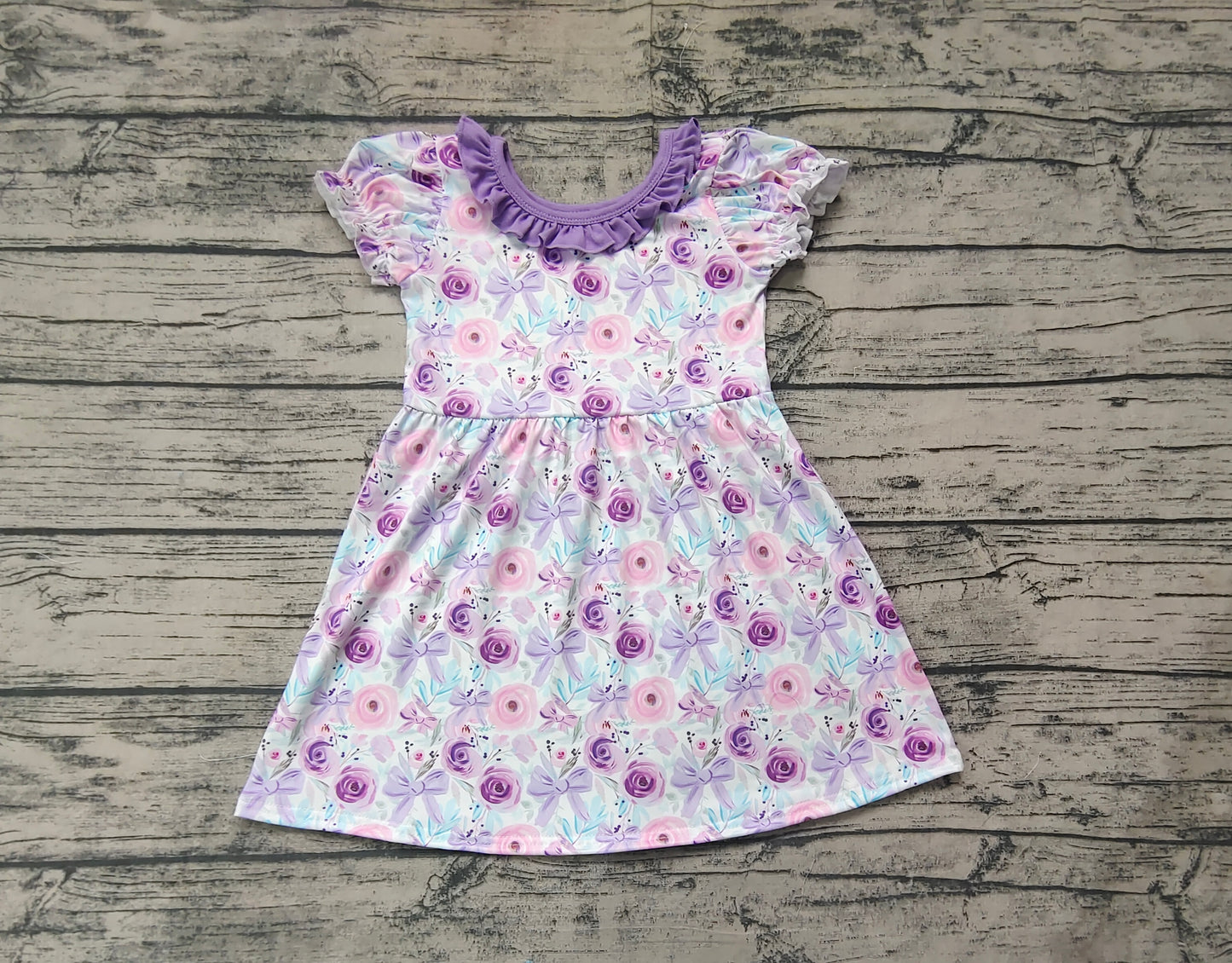 GSD1516 western flower purple girl dress preorder 202411