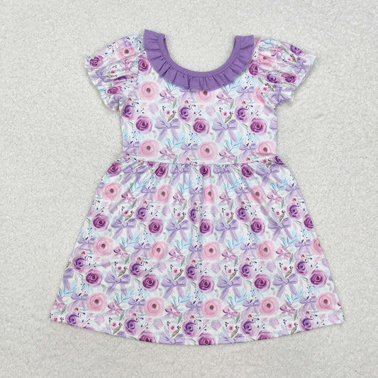 GSD1516 western flower purple girl dress r 202501 RTS