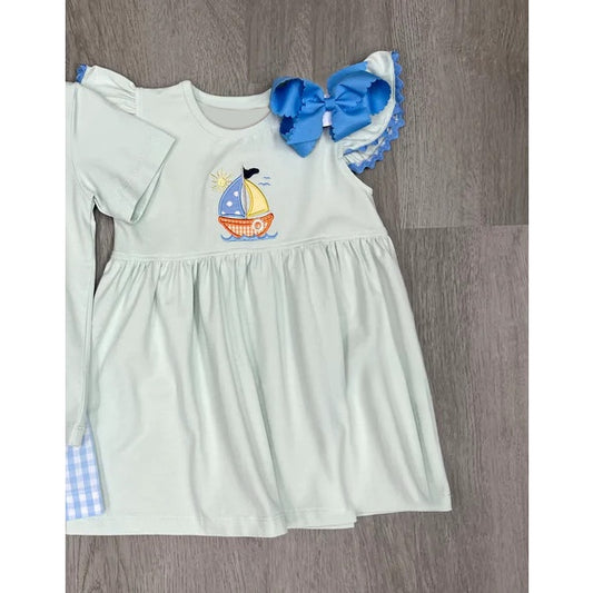 GSGSD1539 boat ship western short sleeves girl dress preorder 202411