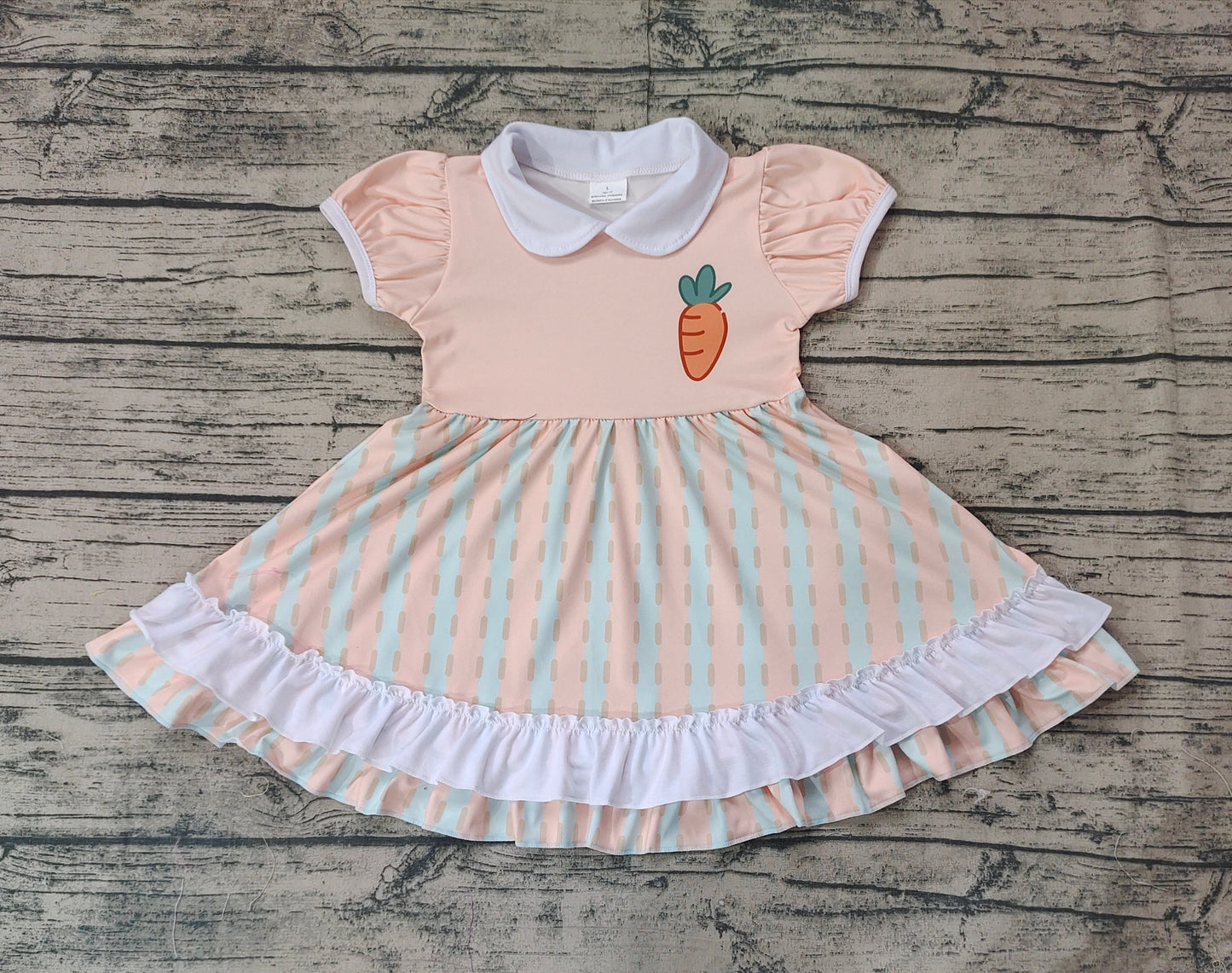 GSD1566 carrots Easter   girl dress preorder 202411 sibiling