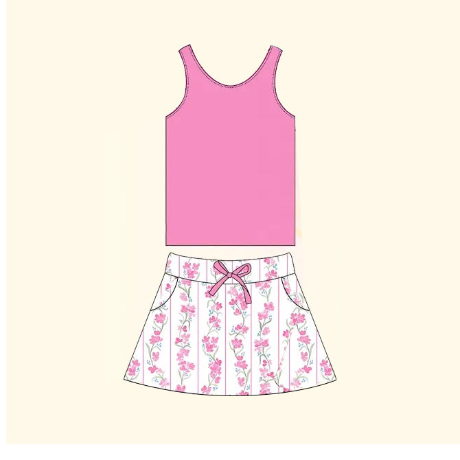 GSD1597 vest flowers girl lining shorts dress 202412 preorder