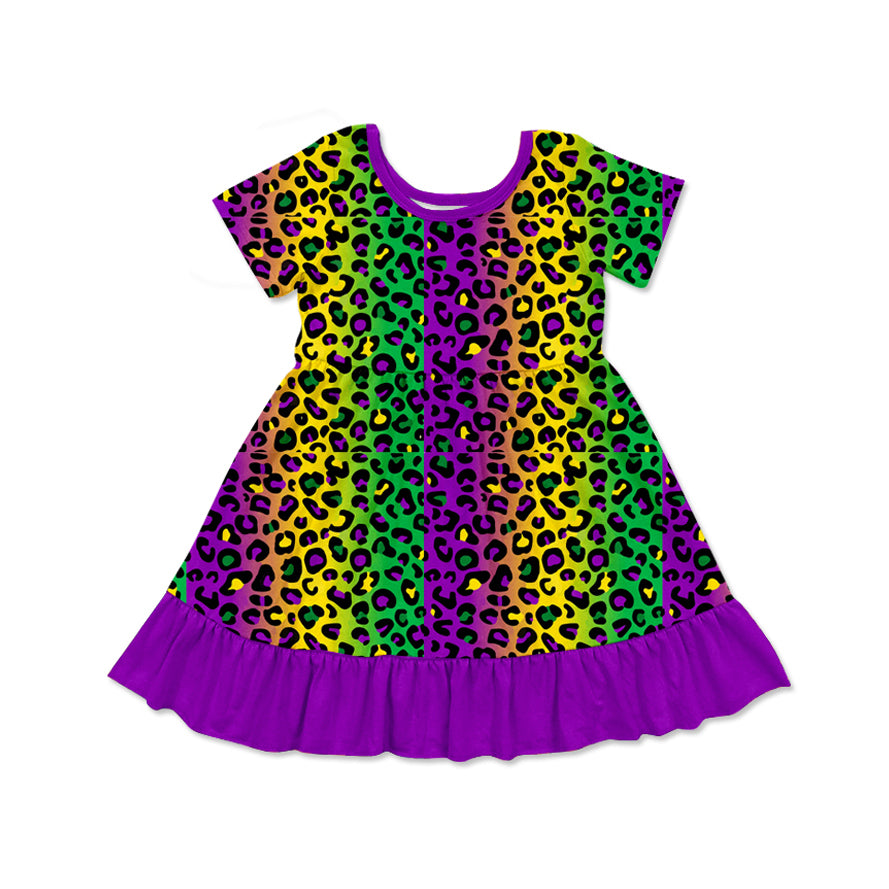 GSD1656 leopard Mardi Gas girl dress preorder 202412  sibiling