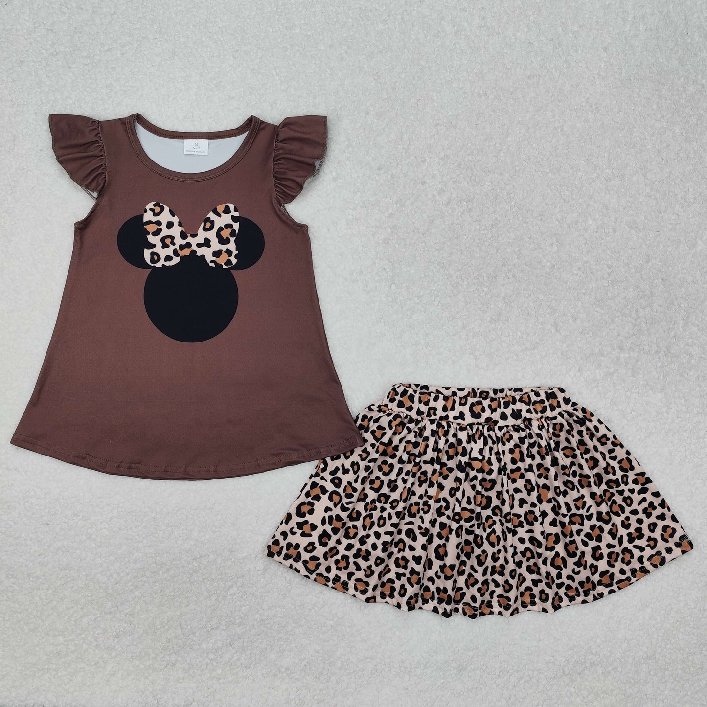 GSD1664 mouse leopard shorts skirt short sleeve girl summer outfit 202501 RTS