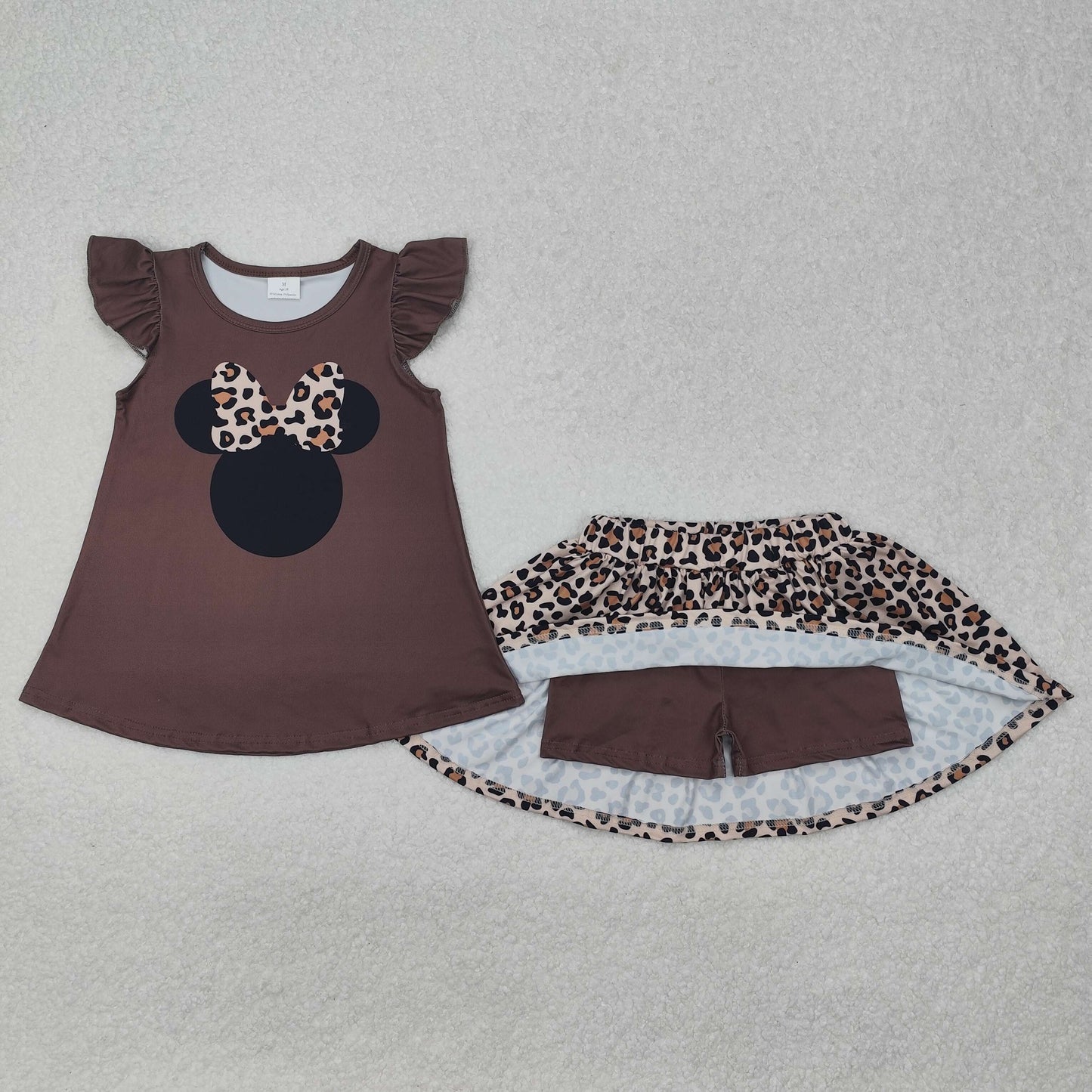 GSD1664 mouse leopard shorts skirt short sleeve girl summer outfit 202501 RTS