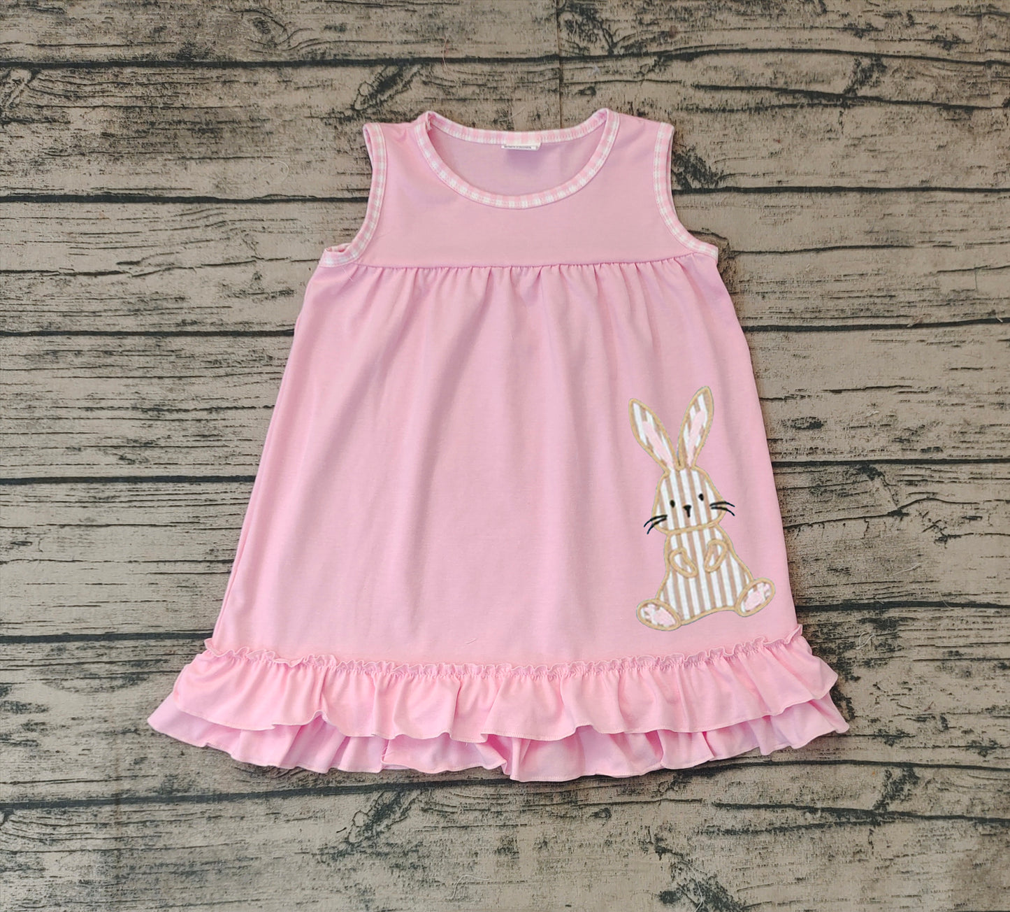 GSD1671 embroidery Easter bunny girl  sibling girl dress 202412 preorder