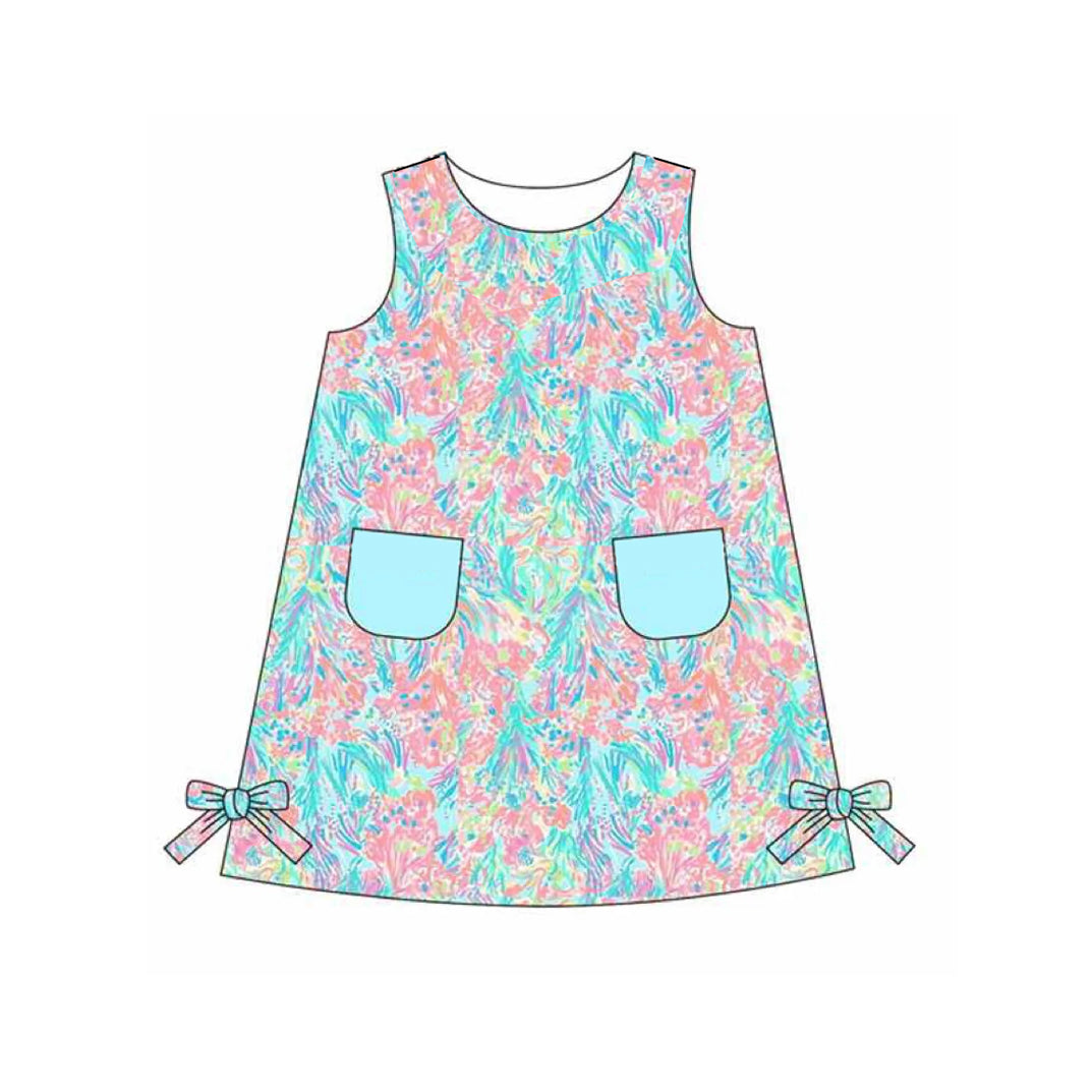 GSD1686 flowers star sea grass girl dress preorder 202412 sibiling