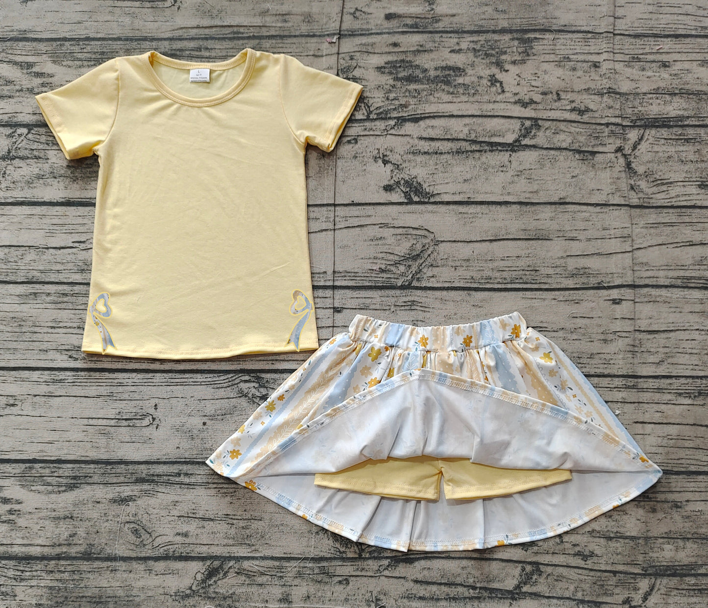 GSD1716 embroidery yellow flower skirt girl summer outfit 202501 preorder