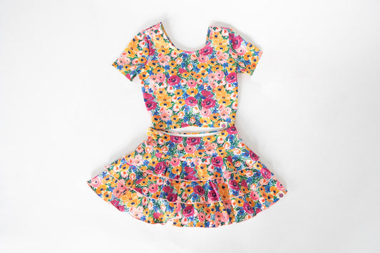 GSD1731  girl flowers skirt shorts outfit 202412 preorder