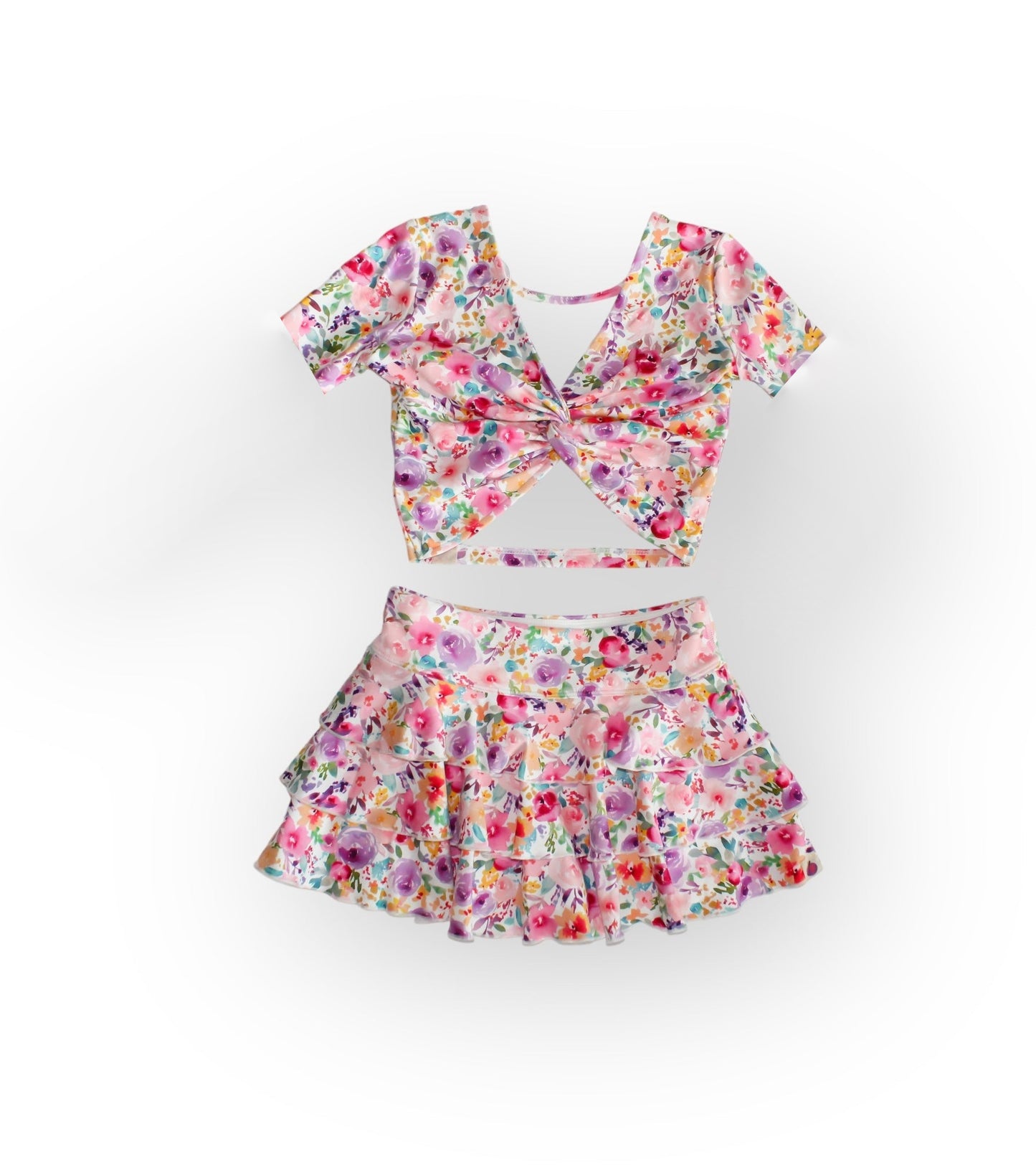 GSD1732  girl flowers skirt shorts outfit 202412 preorder