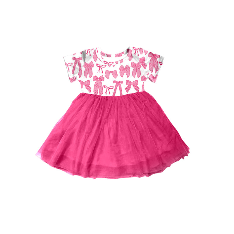 GSD1735  girl bow gauzy  dress  202412 preorder