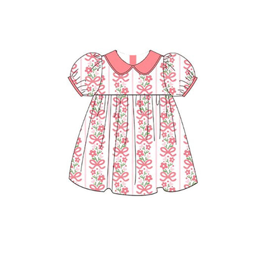 GSD1751  bow girl sibling girl dress 202412 preorder