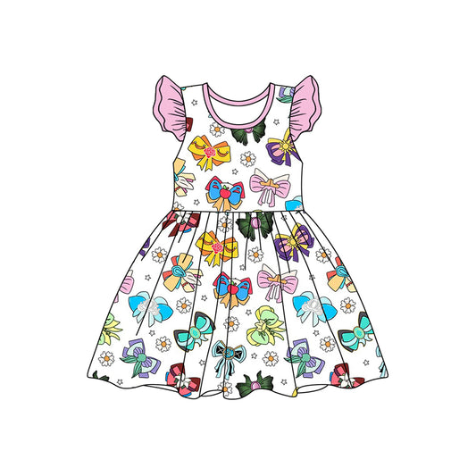 GSD1755 bow girl sibling girl dress 202412 preorder