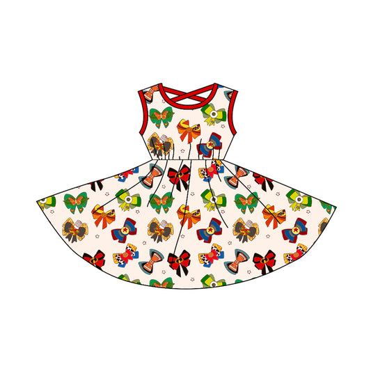 GSD1756 bow girl sibling girl dress 202412 preorder