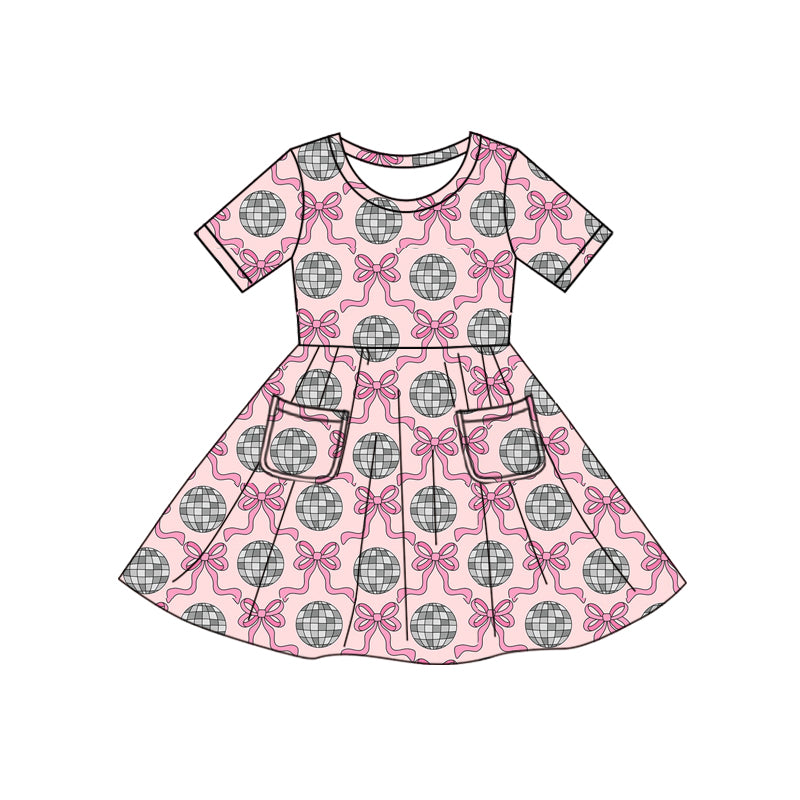 GSD1761  ball bow sibling girl dress 202412 preorder