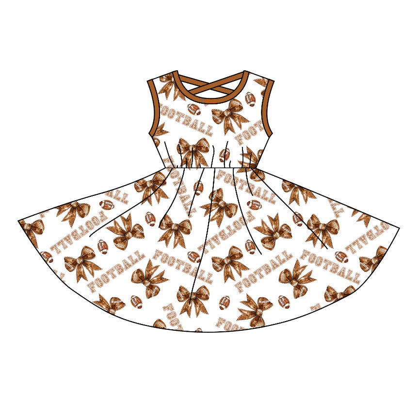 GSD1763 baseball bow sibling girl dress 202412 preorder