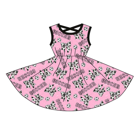 GSD1764 baseball bow sibling girl dress 202412 preorder