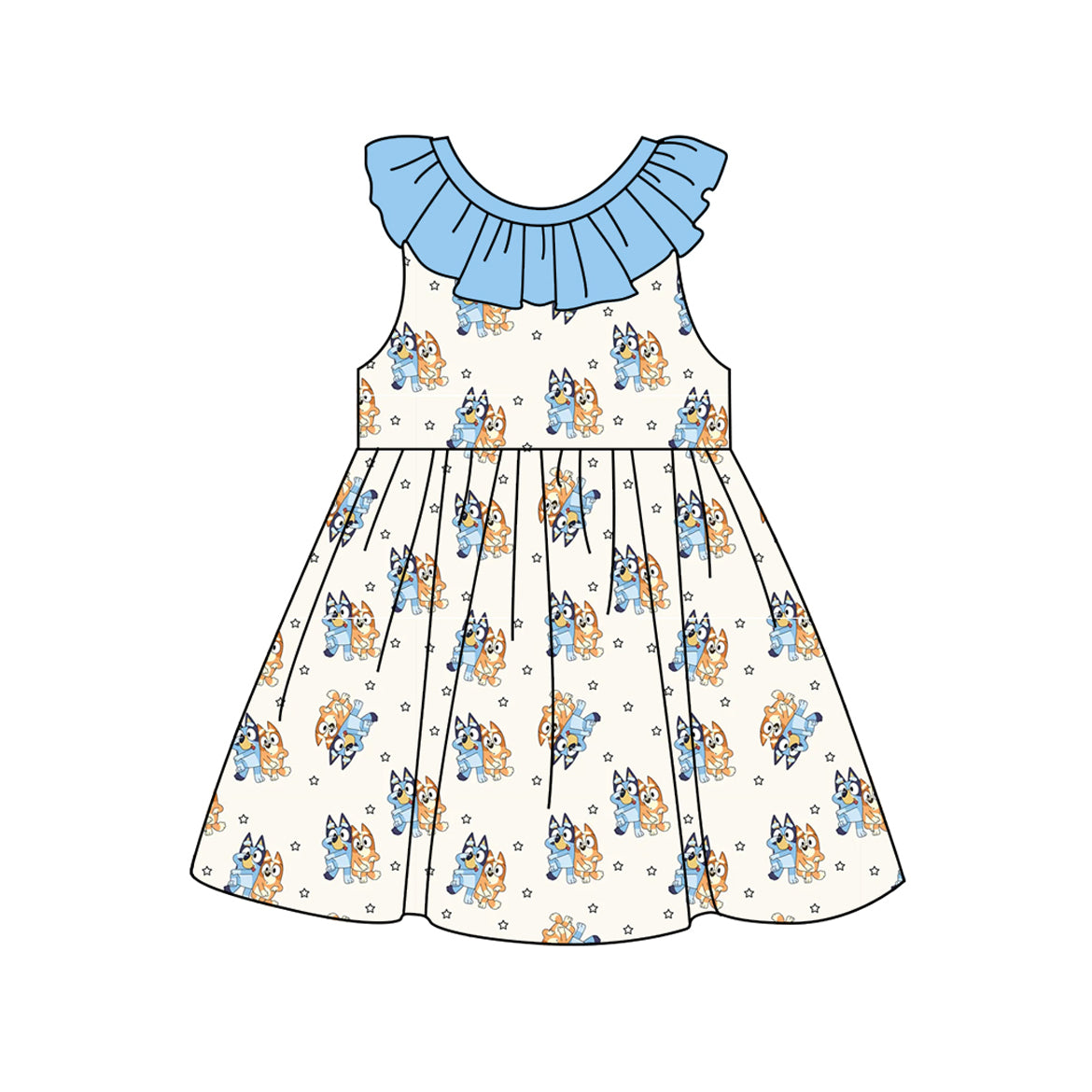 GSD1898 bluey dog girl preorder dress 202501